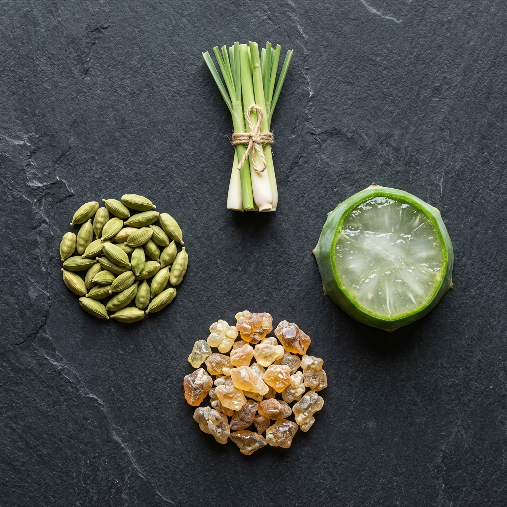 Ingredientes naturales — zacate limón y agave
