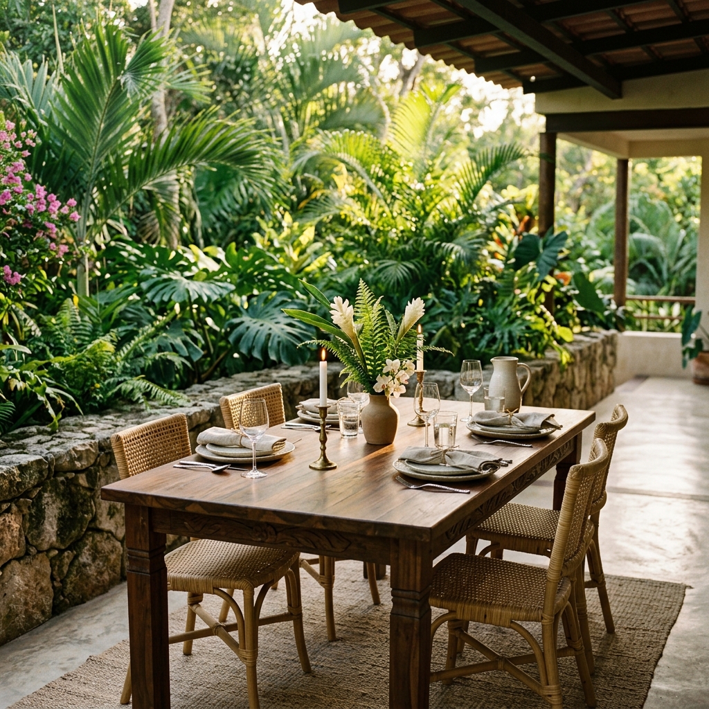 Terraza en Yucatán al atardecer